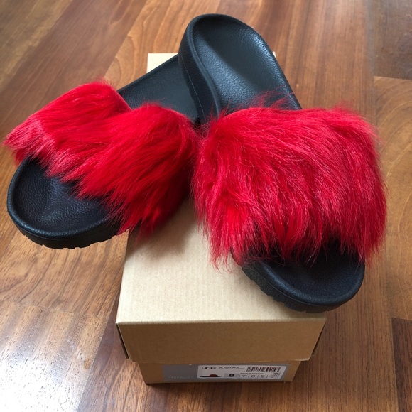 ugg furry slides